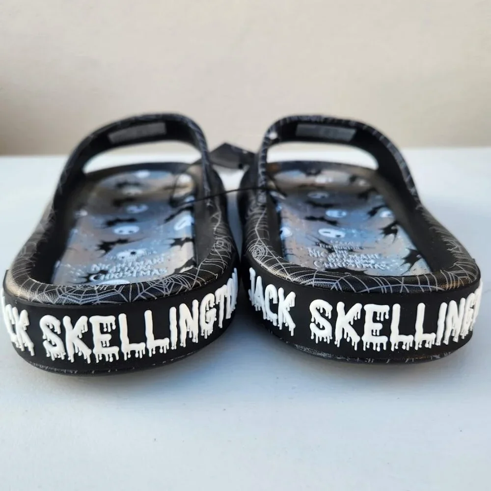 NEW Nightmare Before Christmas Men's Size 13 Sandals Slides Slippers Black White